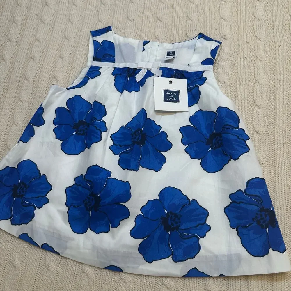 New Janie and Jack Indigo Floral Top sz 3T